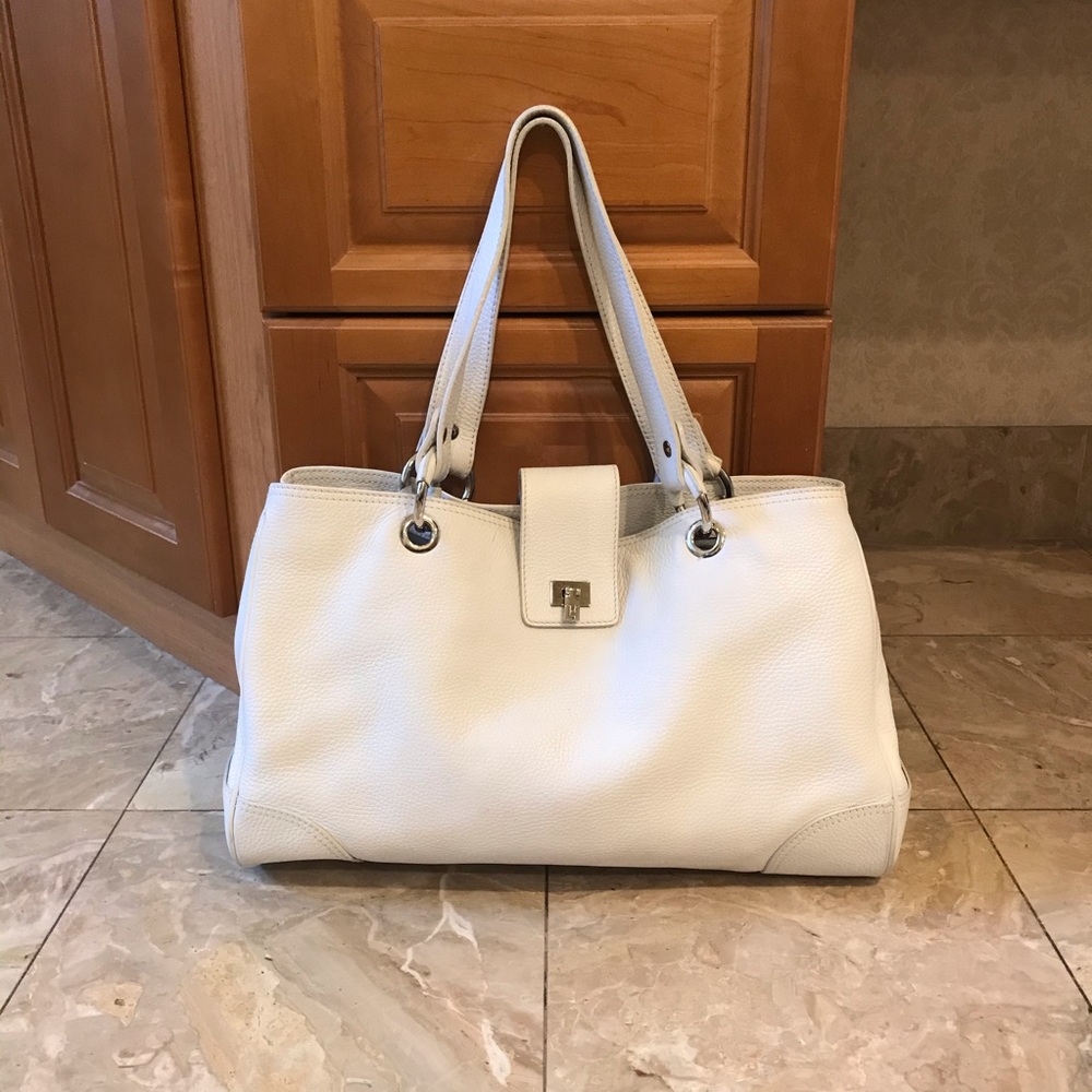 Lambertson Truex white leather bag